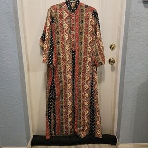 Horchow Collection Vintage Cotton Kaftan Colorful Large